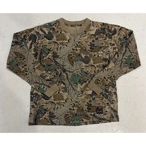 VTG Walls Realtree Camo Single Stitch Long Sleeve Pocket Hunting T-Shirt Medium
